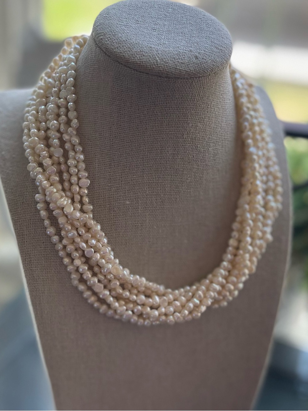 Multi-Strand White Freshwater Pearl Necklace